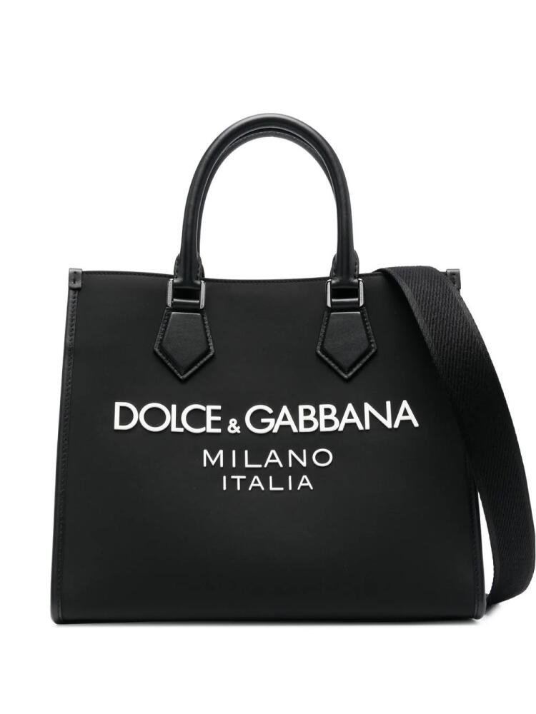 Dolce & Gabbana small raised logo tote bag - Black Cover