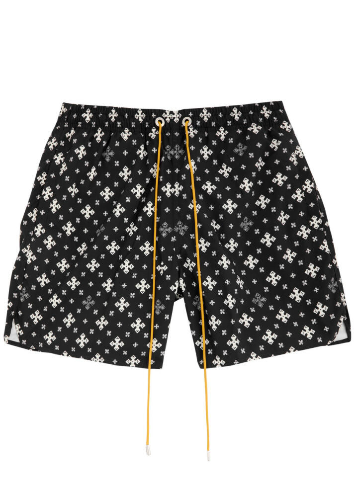 Rhude Printed Shell Swim Shorts - Black And White Cover