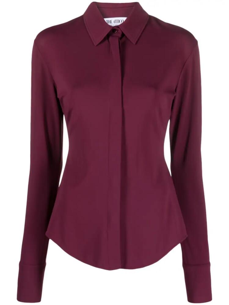 The Attico Elton concealed-fastening shirt - Purple Cover