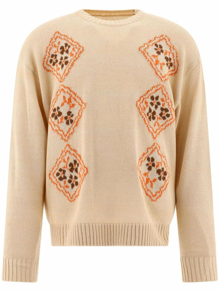 KAPITAL floral-intarsia jumper - Neutrals Cover