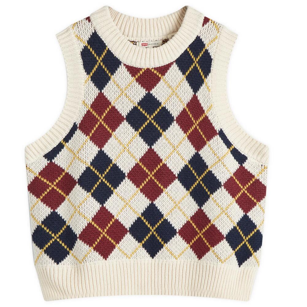 Levi's Women's Knitted Argyle Vest in Blue Cover