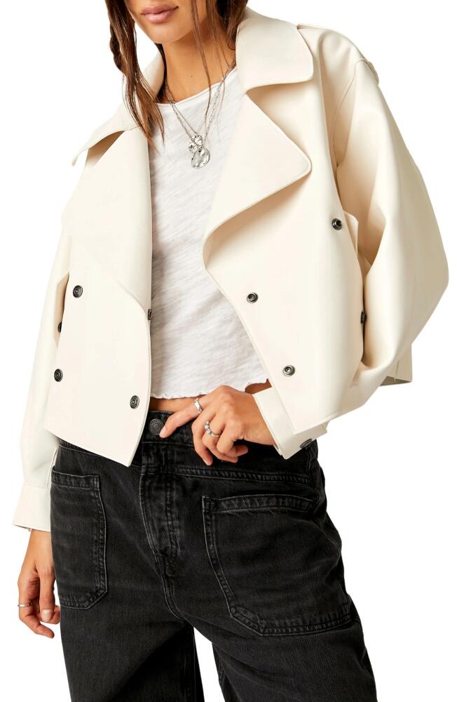 Free People Alexis Faux Leather Jacket in Ivory Cover