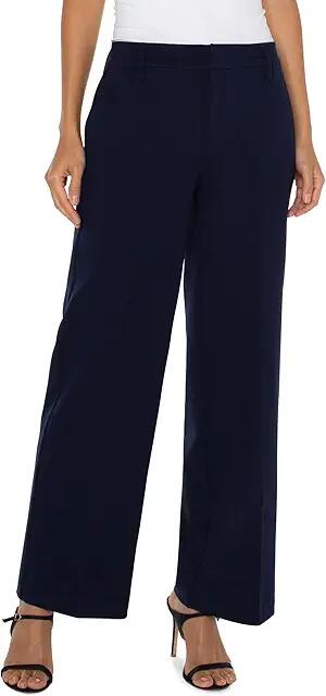 Liverpool Los Angeles Kelsey Wide Leg Trouser Ponte Pant (Cadet Blue) Women's Casual Pants Cover