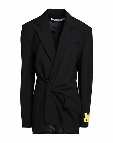 Off-white Woman Blazer Black Polyester, Virgin Wool, Elastane Cover