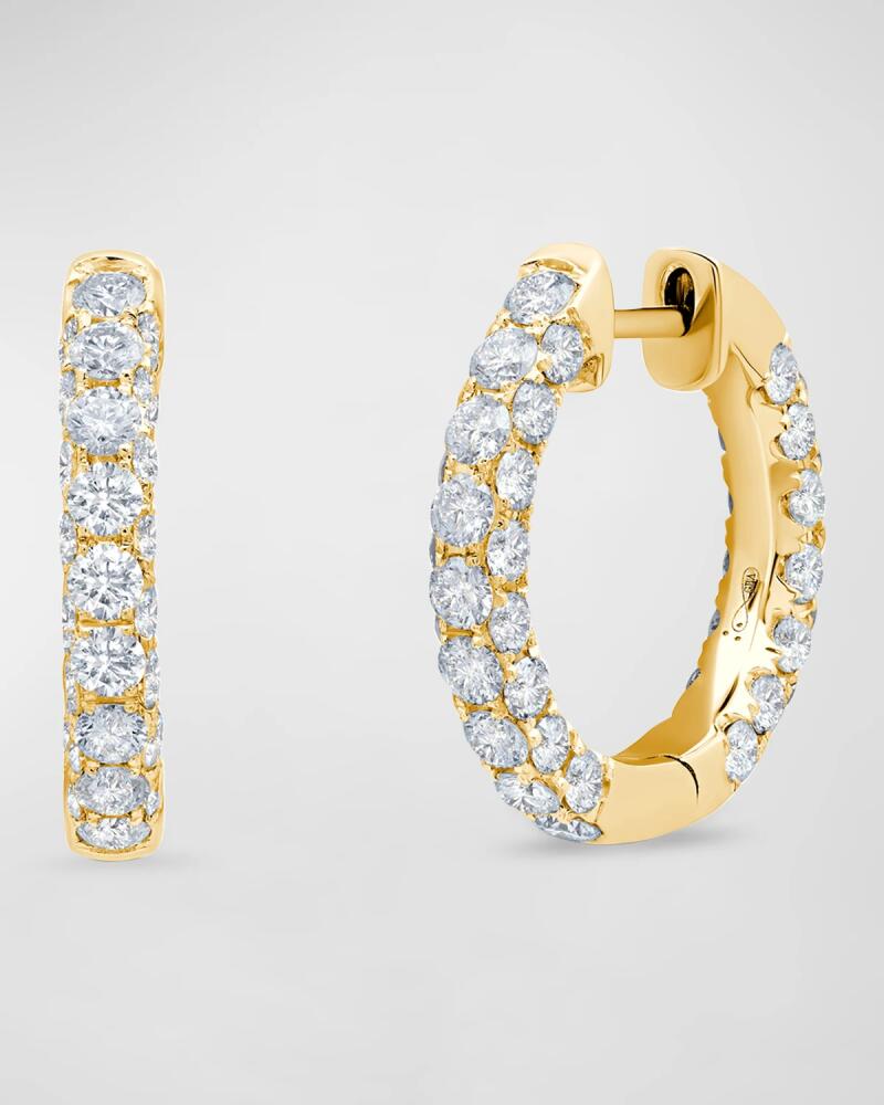 Graziela Gems 18k Gold 3-Side Diamond Hoop Earrings Cover