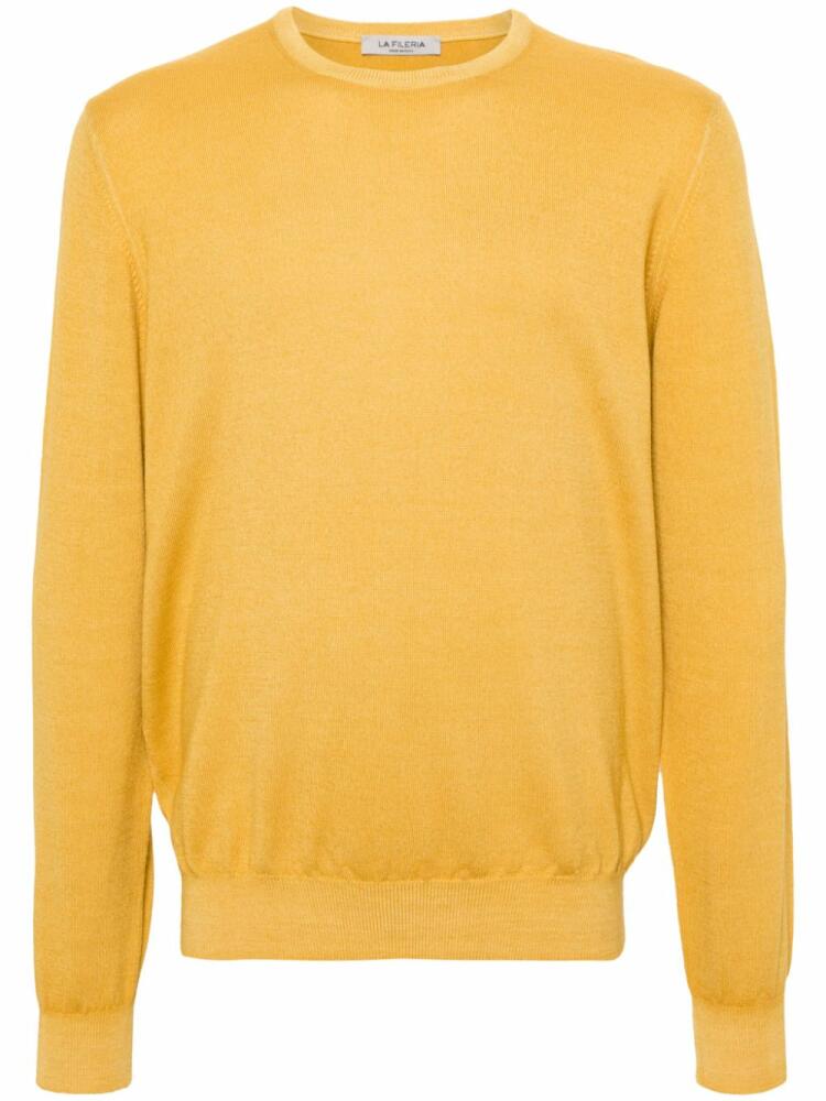 Fileria fine-knit virgin wool jumper - Yellow Cover