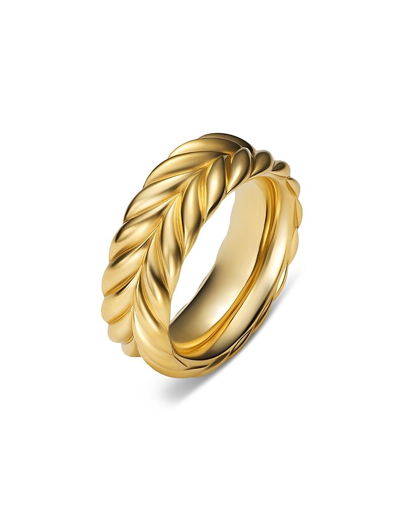 David Yurman Men's 18K Yellow Gold Chevron Double Row Band Cover