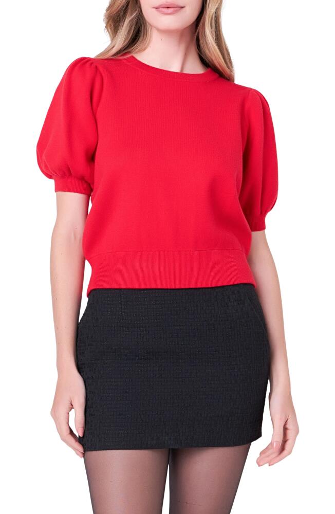 English Factory Puff Sleeve Sweater in Red Cover