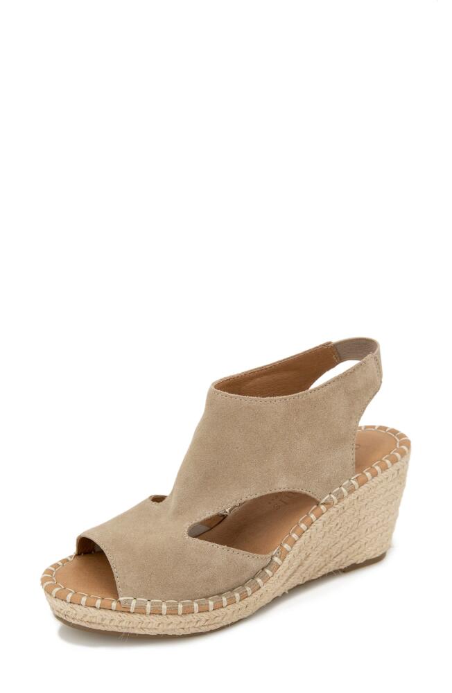 GENTLE SOULS BY KENNETH COLE Cody Espadrille Wedge Sandal in Mushroom Suede Cover