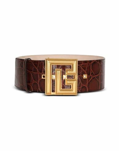 Balmain Woman Belt Brown Calfskin Cover