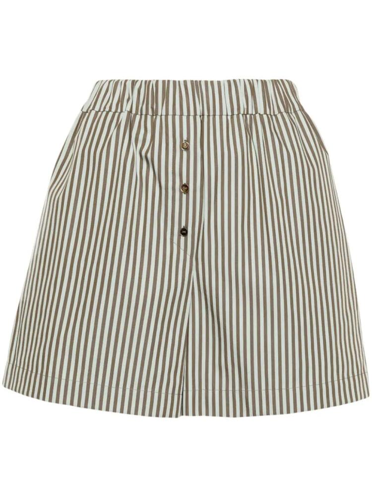 Claudie Pierlot high-waisted striped short shorts - Green Cover