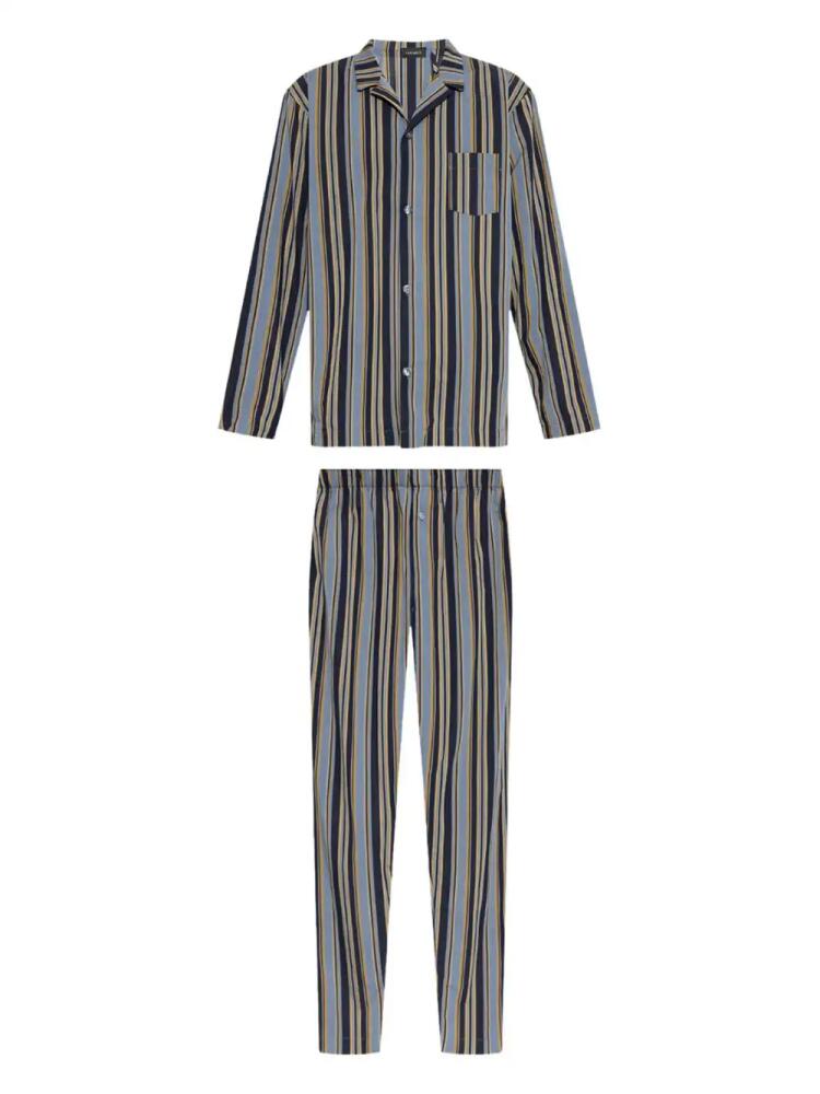 Hanro stripe-print pajama set - Blue Cover