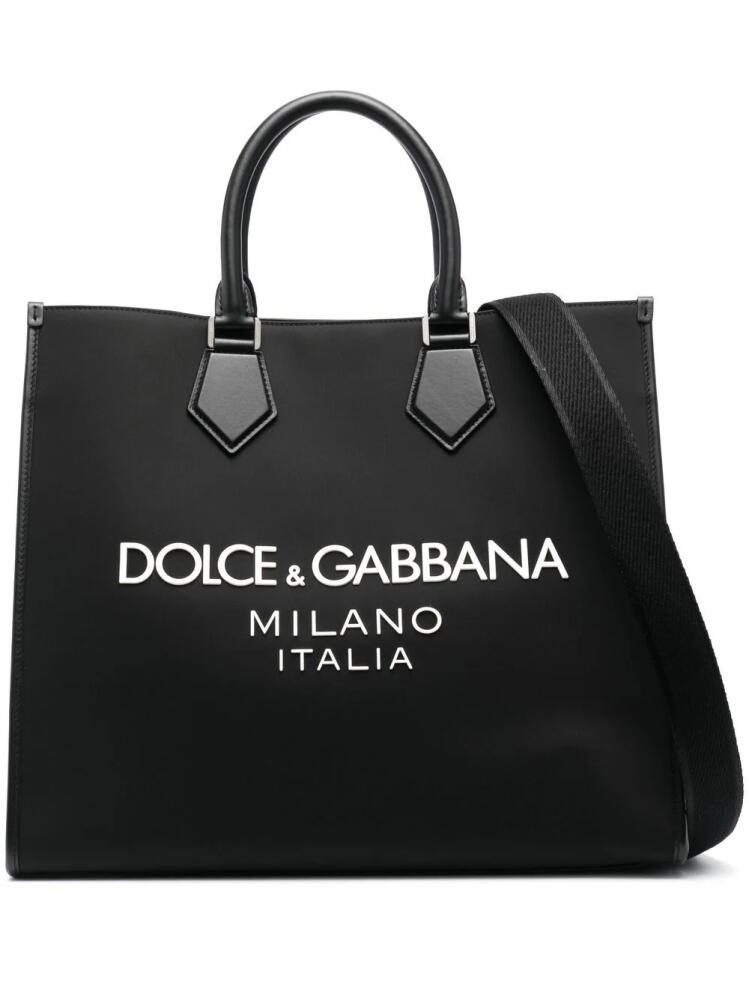 Dolce & Gabbana large logo-print tote bag - Black Cover