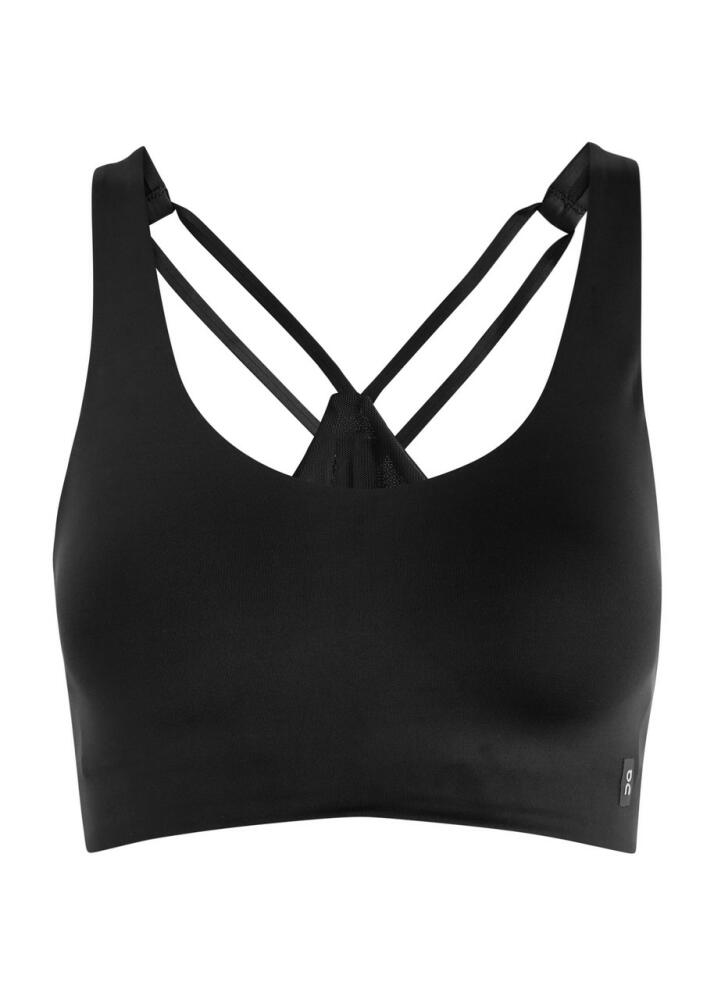 ON Active Padded Stretch-jersey bra top - Black Cover