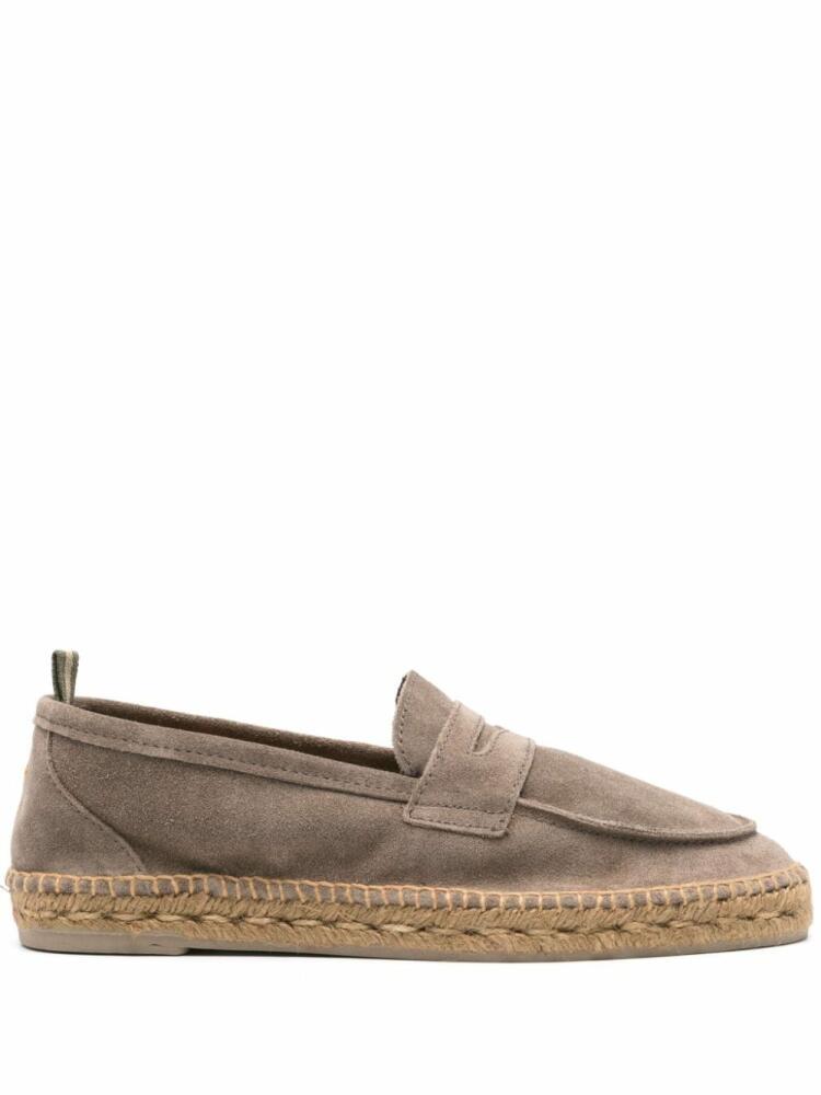 Castañer braided-raffia suede espadrilles - Grey Cover