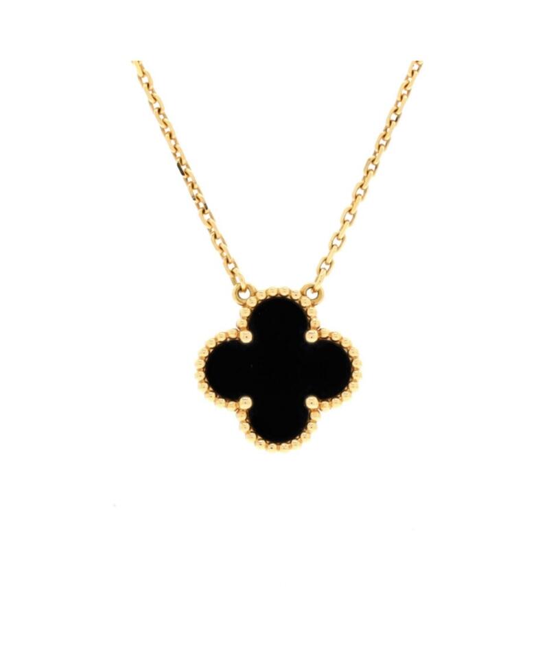 Pre-Owned Van Cleef & Arpels Vintage Alhambra Pendant Necklace 18K Gold and Onyx Cover