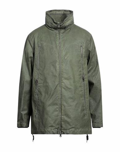 Premiata Man Coat Military green Cotton, Elastane Cover