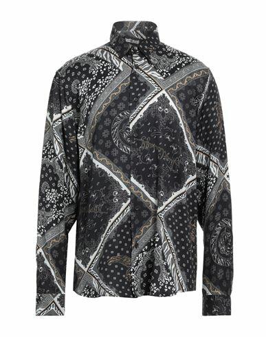 Just Cavalli Man Shirt Black Viscose Cover