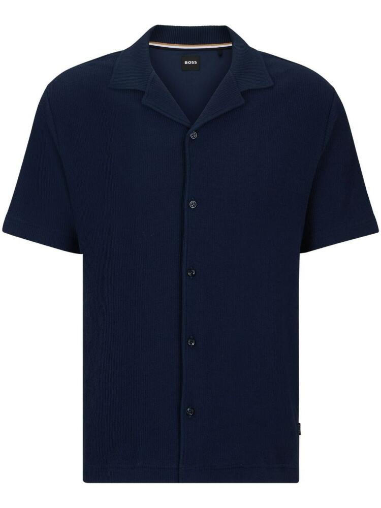 BOSS short-sleeve cotton shirt - Blue Cover