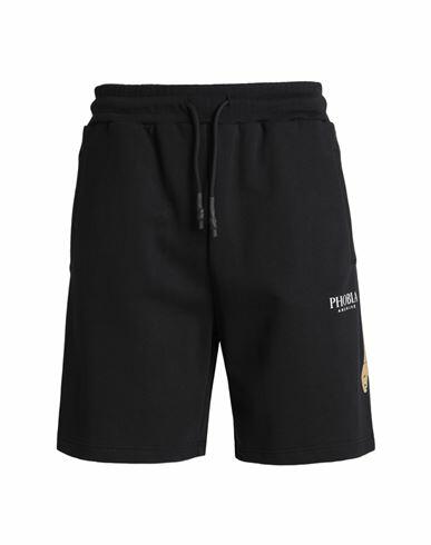 Phobia Archive Shorts With Beige Skeleton Man Shorts & Bermuda Shorts Black Cotton Cover