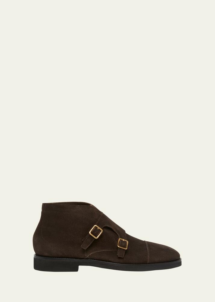 TOM FORD Men's Suede Monk Strap Boots Cover