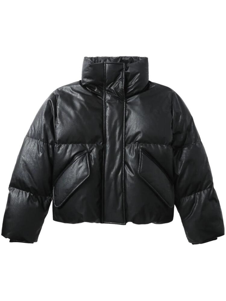 MM6 Maison Margiela numbers-motif padded jacket - Black Cover