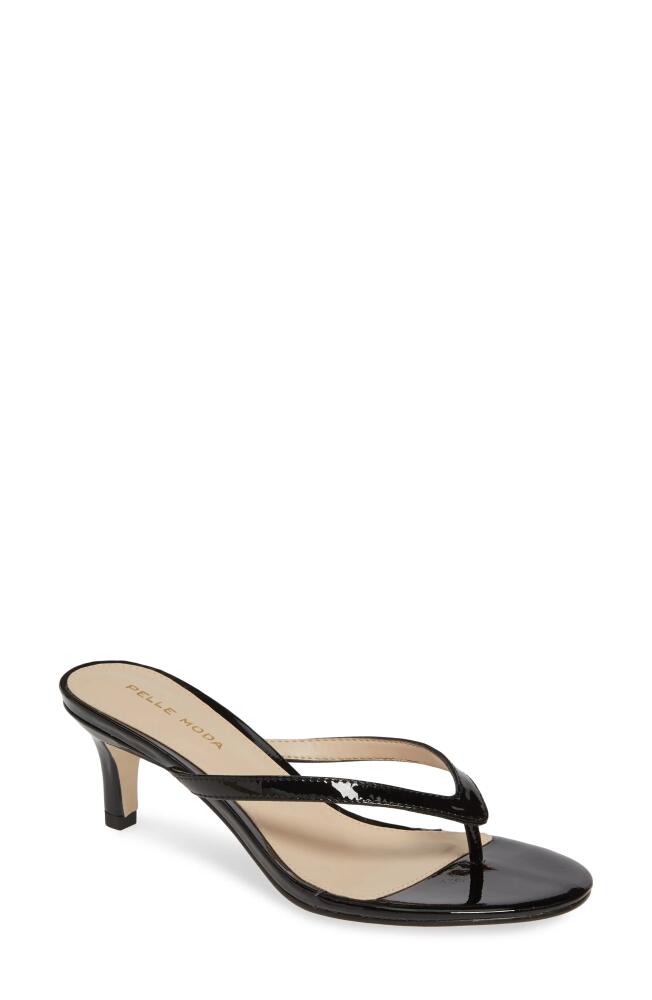 Pelle Moda Slide Sandal in Black Patent Cover