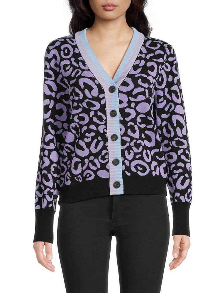 Lea & Viola Women's Animal Pattern Cardigan - Beige Multi Cover