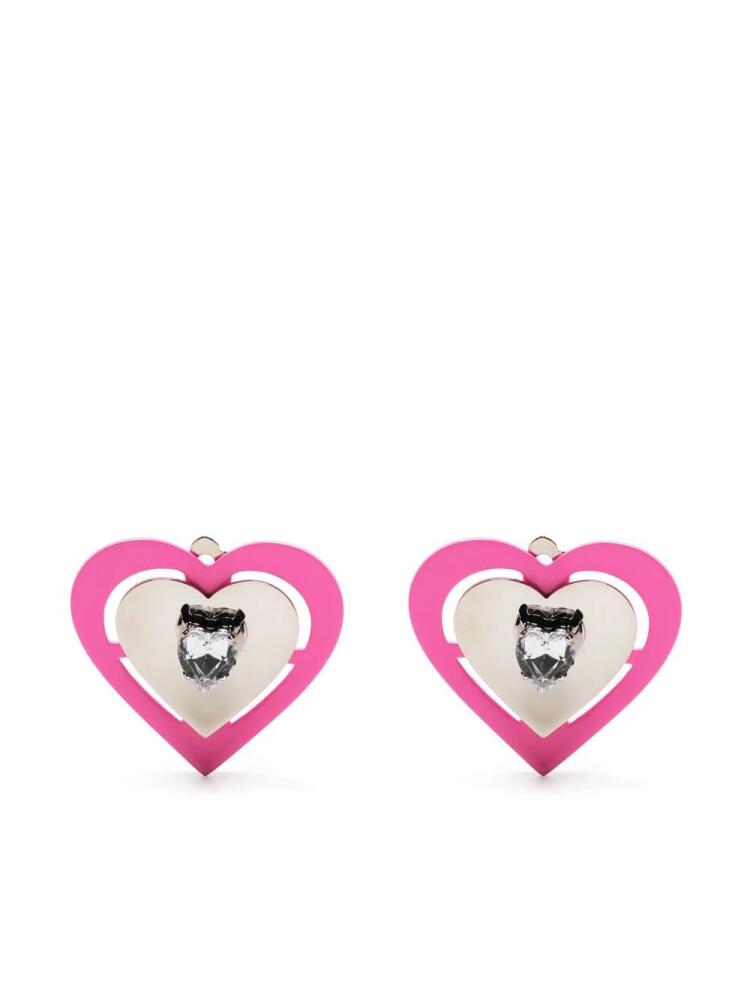 SafSafu neon heart-shaped earrings - Silver Cover