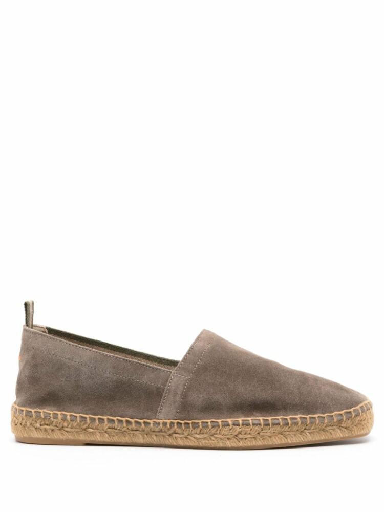 Castañer braided-raffia suede espadrilles - Grey Cover