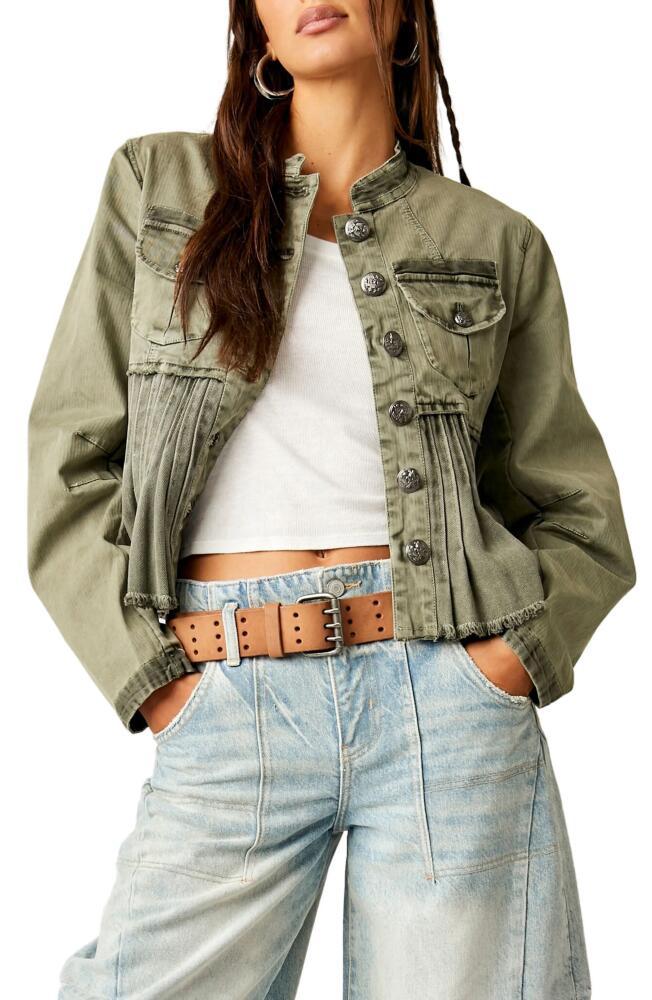 Free People Cassidy Denim Jacket in Military Cover