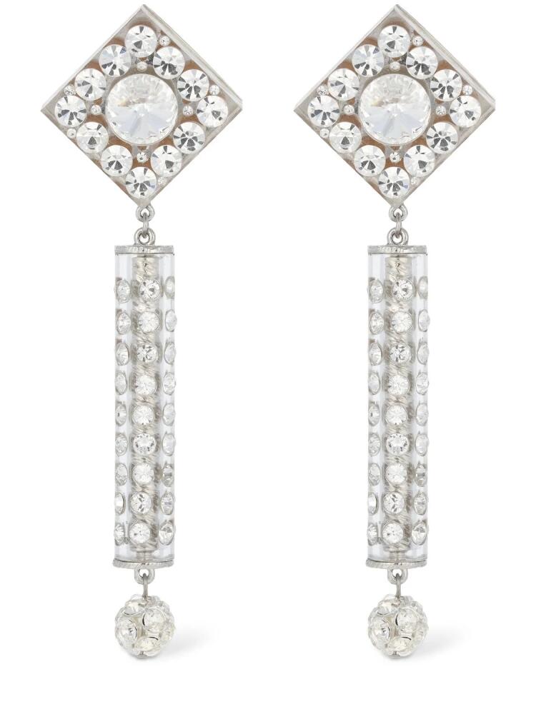 ALESSANDRA RICH Crystal Earrings W/ Pendant Cover