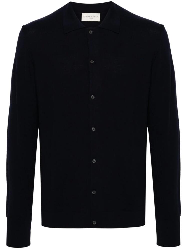 Officine Generale long-sleeve wool cardigan - Blue Cover