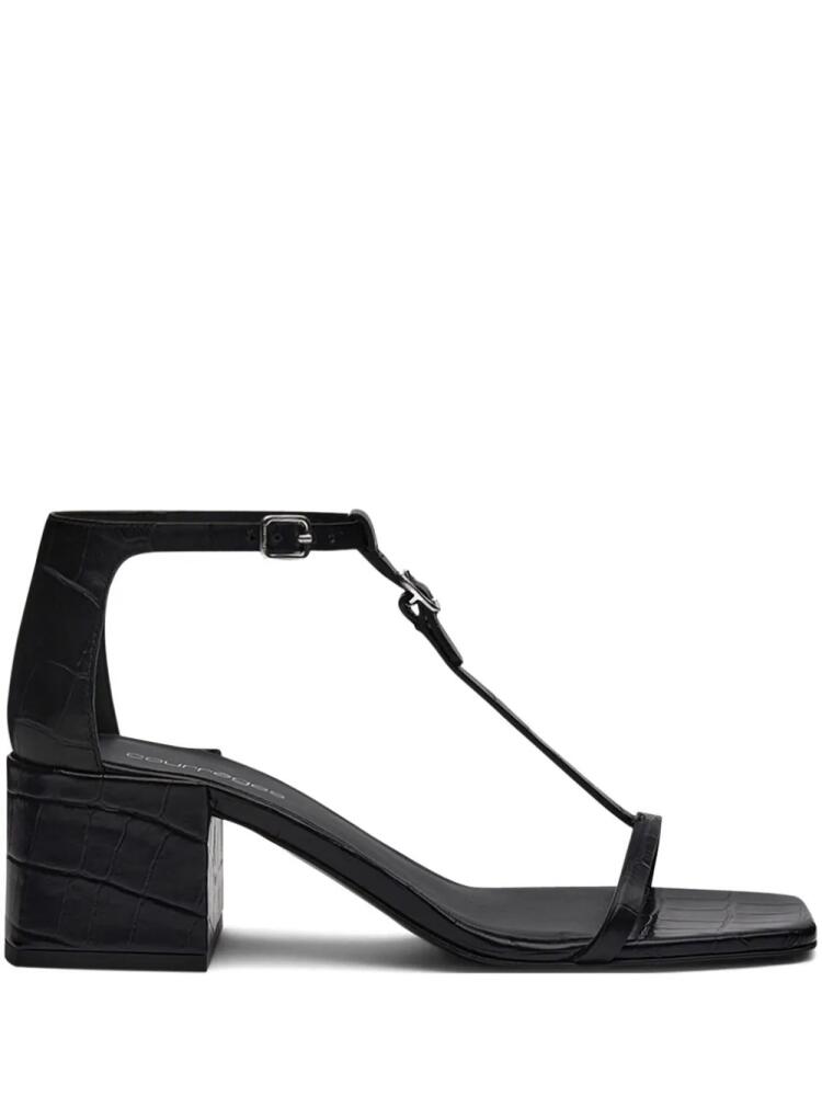 Courrèges buckled leather sandals - Black Cover