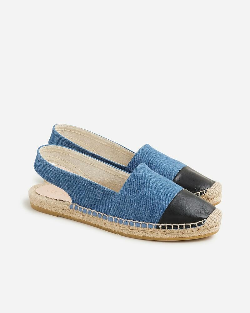 J.Crew Made-in-Spain cap toe slingback espadrilles in denim Cover