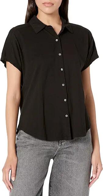 Michael Stars Palmer Button-Down Tee (Black) Women's Clothing Cover