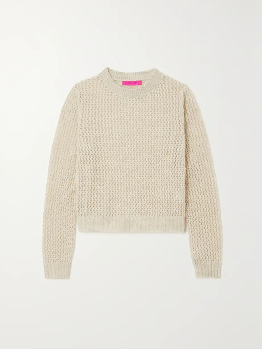 The Elder Statesman - Divvy Open-knit Cashmere Sweater - White Cover