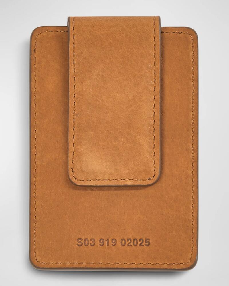 Shinola Men's Leather Card Case with Magnetic Money Clip Cover