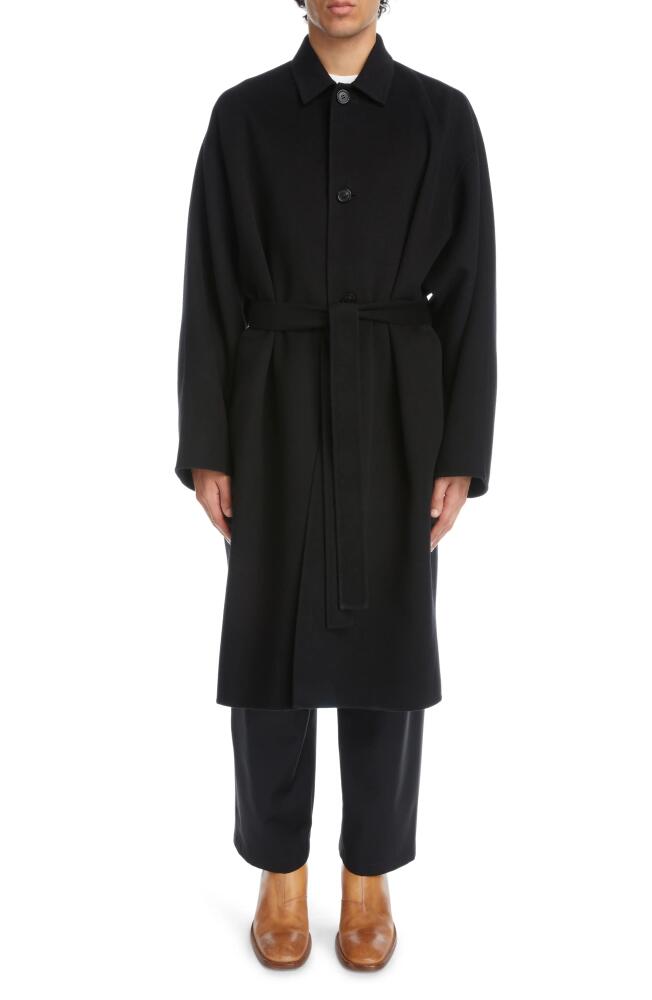 Acne Studios Belted Double Face Wool Coat in Black Cover