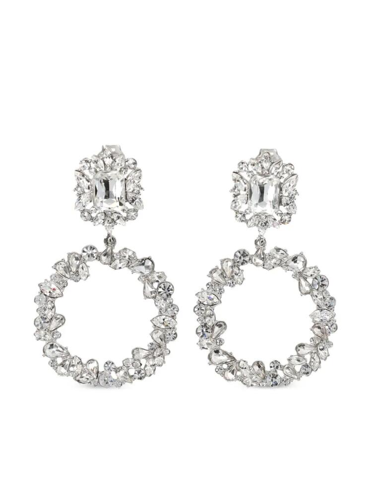 Self-Portrait crystal-embellished hoop earrings - Silver Cover