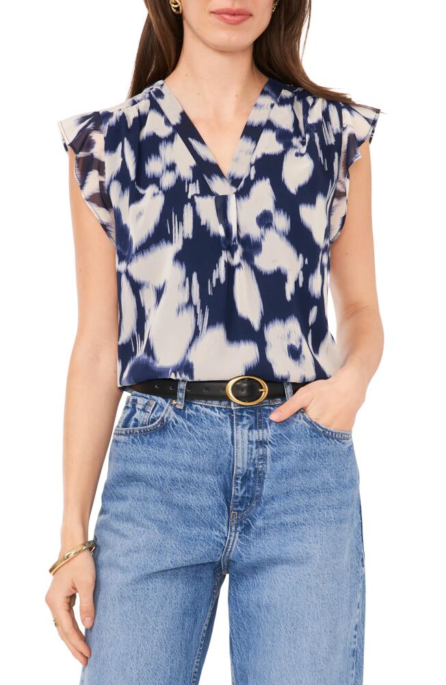 Vince Camuto Abstract Floral Top in Classic Navy Cover