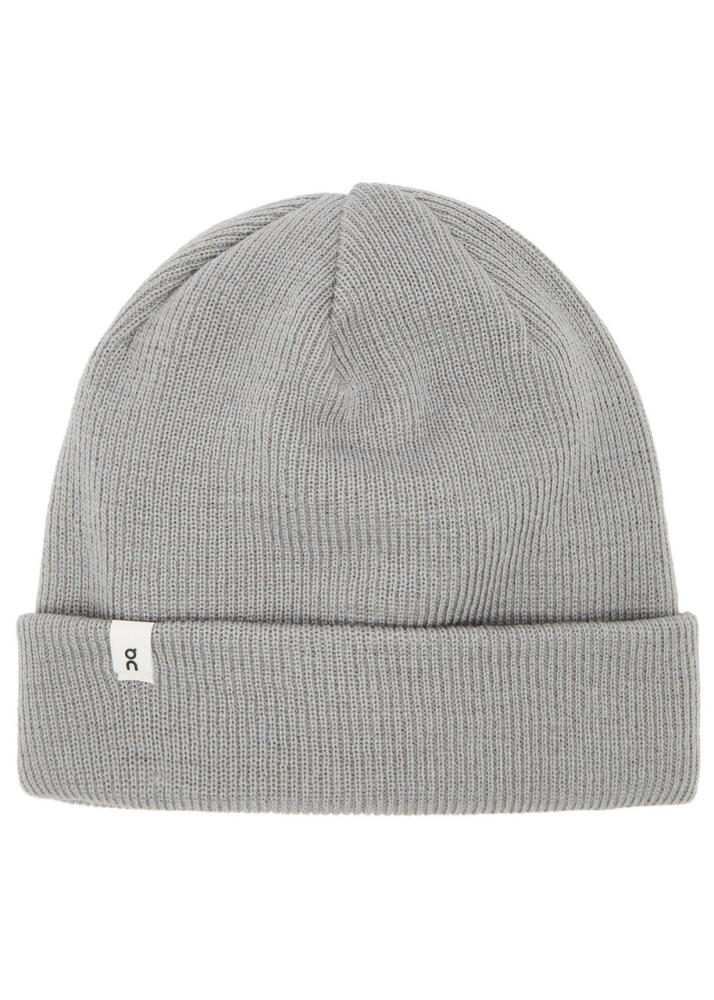 ON Logo Ribbed Wool Beanie - Grey Cover