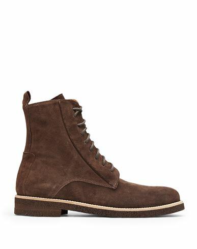 8 By Yoox Split Leather Lace-up Ankle Boot Man Ankle boots Dark brown Calfskin Cover