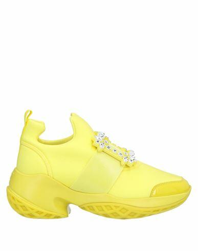 Roger Vivier Woman Sneakers Yellow Textile fibers Cover