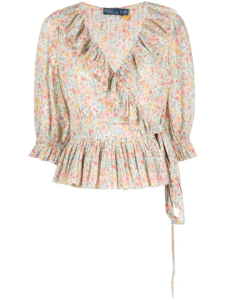 Polo Ralph Lauren floral-print ruffled blouse - Neutrals Cover