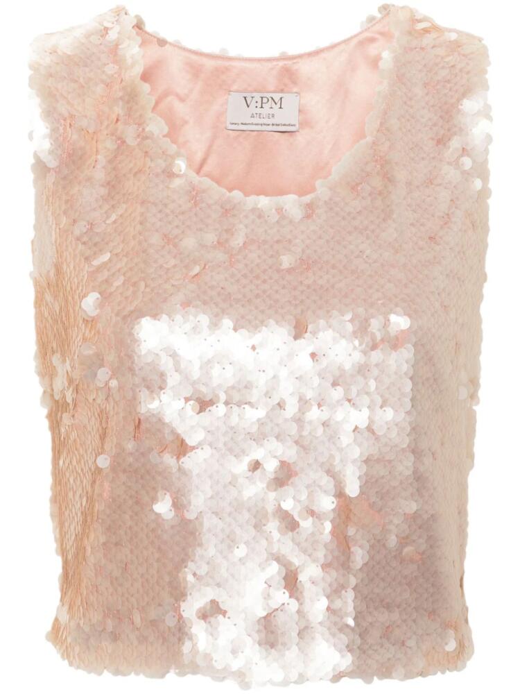 V:PM ATELIER Citrus sequin cropped top - Neutrals Cover