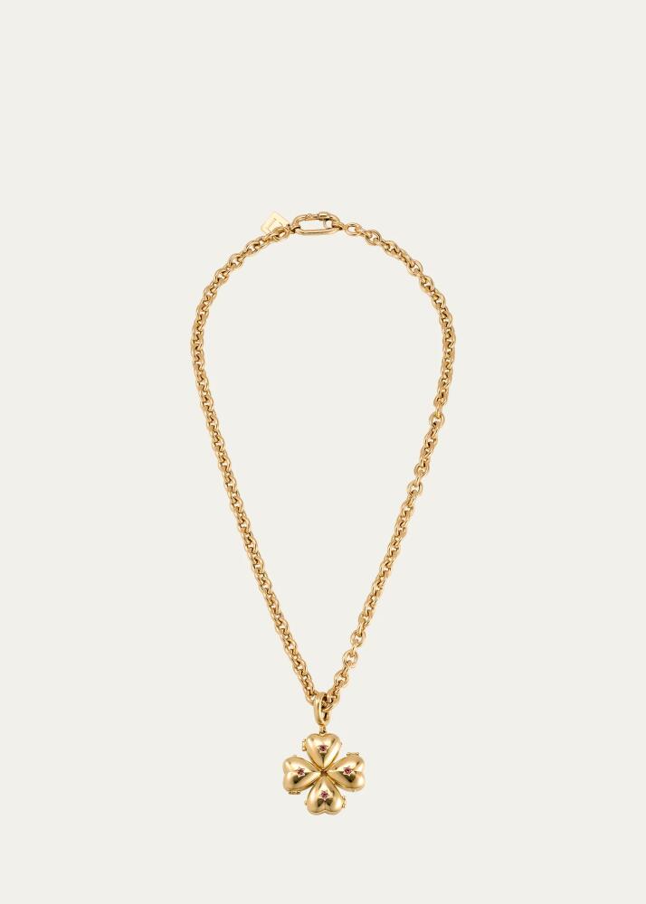 Lauren Rubinski Paulette 14K Gold Tourmaline Small Clover Charm Necklace, 17"L Cover