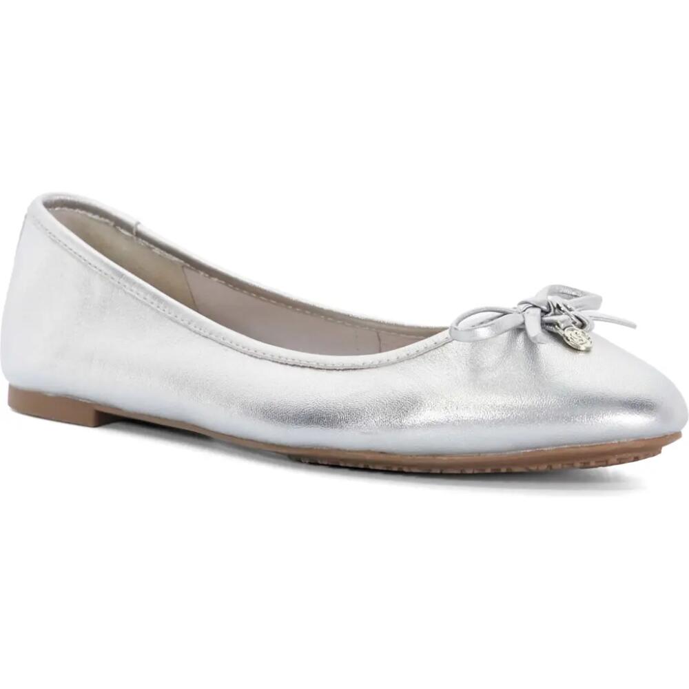 Dune London Hallow Flat in Silver Cover