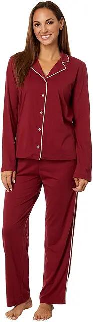 Skin Organic Pima Cotton Cayla Long PJ Set (Deep Red) Women's Pajama Sets Cover