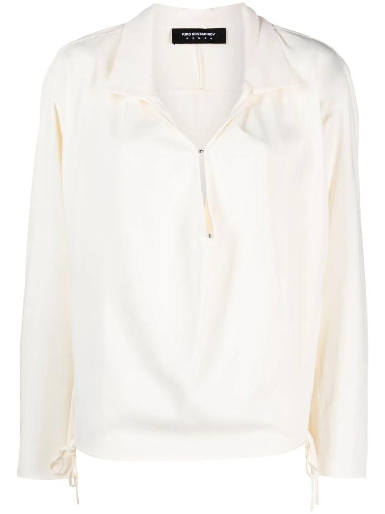 Kiko Kostadinov pointed-flat collar blouse - Neutrals Cover